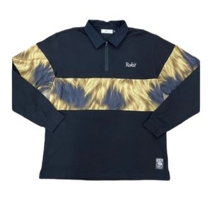 NWOT Rokit Men's long sleeve quarter zip Polo Shirt size L